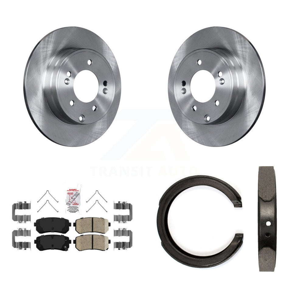 Rear Disc Rotors Ceramic Pads Parking Shoes Kit For Kia Optima With Manual Brake K8A-108086