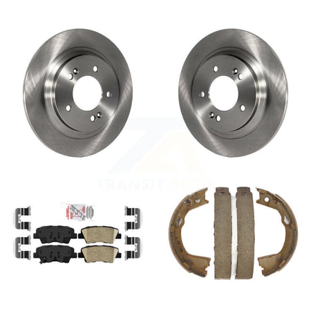 Rear Disc Rotors Ceramic Pads And Parking Brake Shoes Kit For Kia Optima K8A-108088