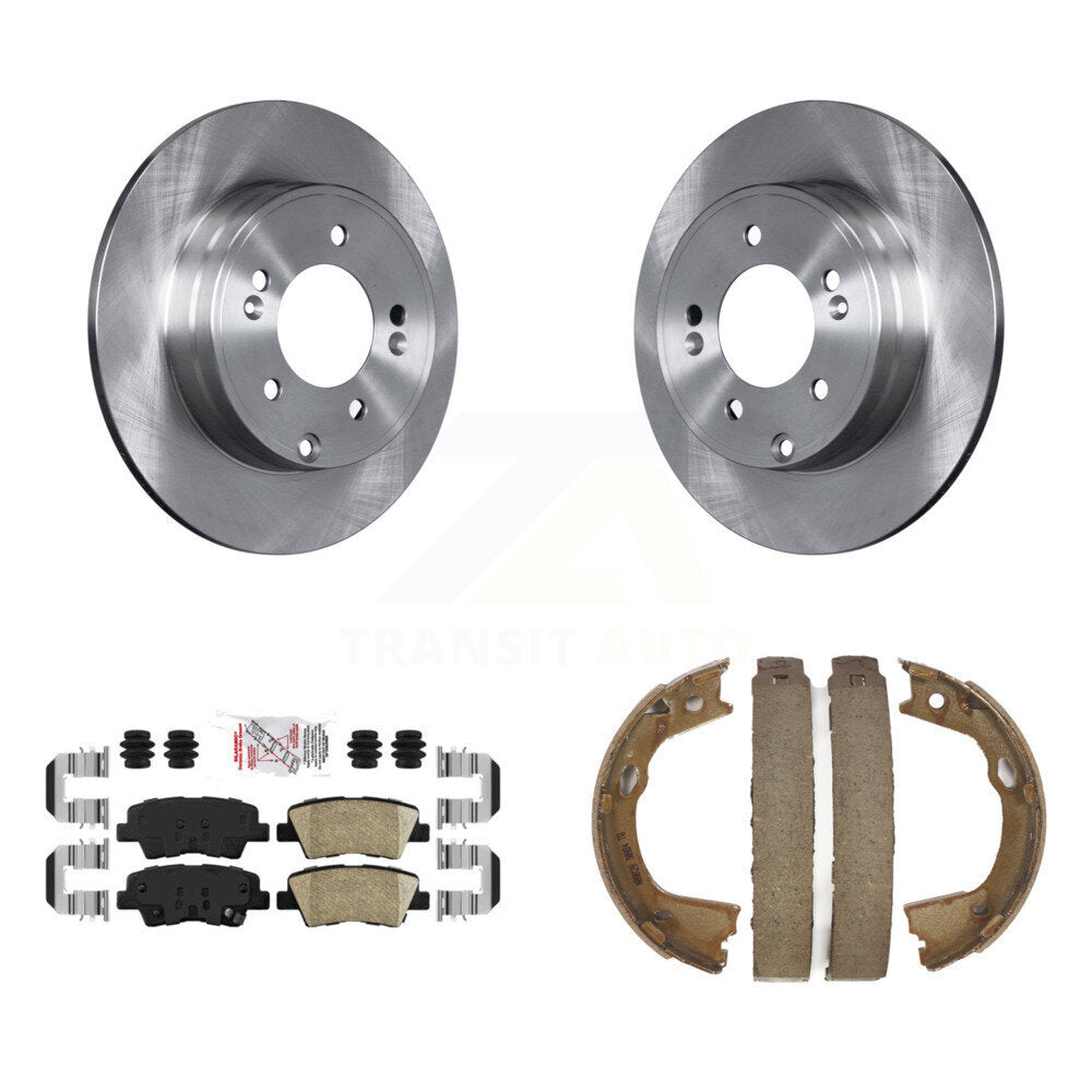 Rear Disc Rotors Ceramic Pads Parking Shoes Kit For Kia Optima With Manual Brake K8A-108090
