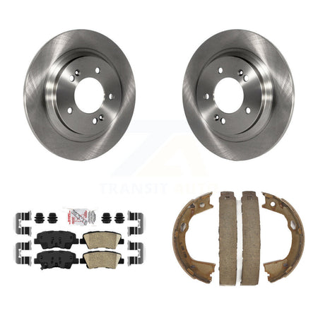 Rear Disc Rotors Ceramic Pads And Parking Brake Shoes Kit For Kia Optima K8A-108091