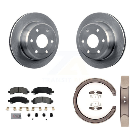 Rear Disc Rotors Semi-Metallic Pads Parking Shoes Kit For Chevrolet GMC Avalanche 1500 XL K8A-108094