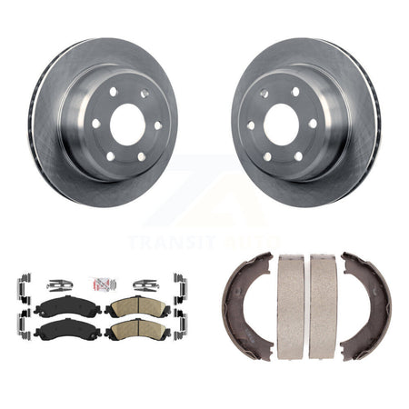Rear Disc Rotors Ceramic Pads & Parking Shoes Kit For Chevrolet Silverado 1500 GMC Sierra K8A-108098