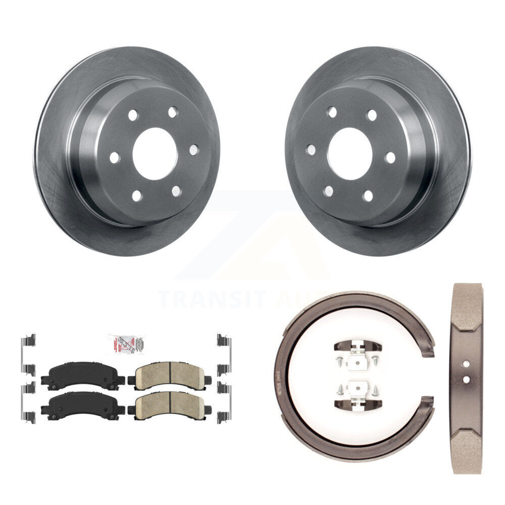 Rear Disc Rotors Ceramic Pads And Parking Shoes Kit For Chevrolet Avalanche 1500 Suburban K8A-108102