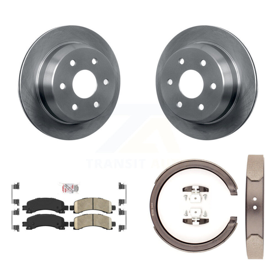 Rear Disc Rotors Ceramic Pads And Parking Shoes Kit For Chevrolet Avalanche 1500 Suburban K8A-108102