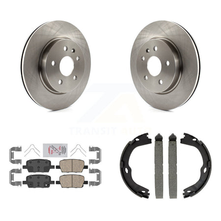 Rear Disc Rotors Ceramic Pads And Parking Brake Shoes Kit For Chevrolet Camaro K8A-108108