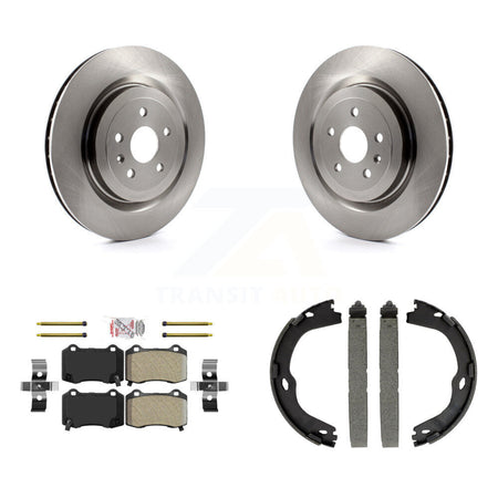 Rear Disc Rotors Semi-Metallic Pads & Parking Shoes Kit For Chevrolet Camaro Cadillac CTS K8A-108109