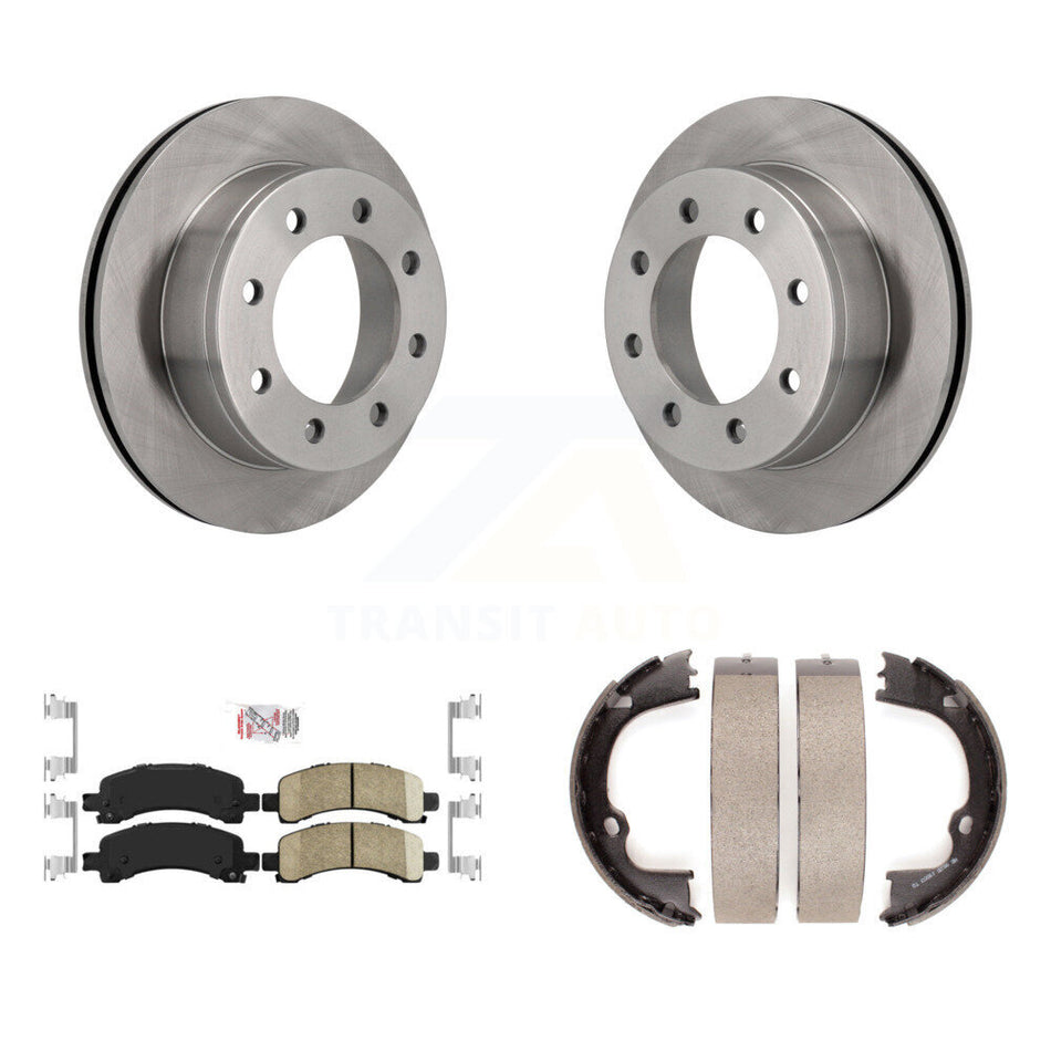 Rear Disc Rotors Ceramic Pads And Parking Shoes Kit For Chevrolet GMC Savana 2500 Express K8A-108118