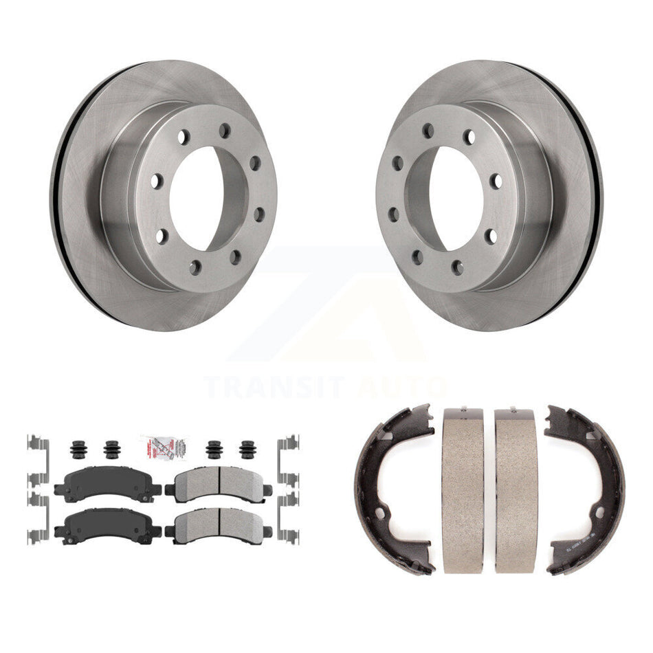 Rear Disc Rotors Semi-Metallic Pads Parking Shoes Kit For Chevrolet GMC Savana 2500 3500 K8A-108120