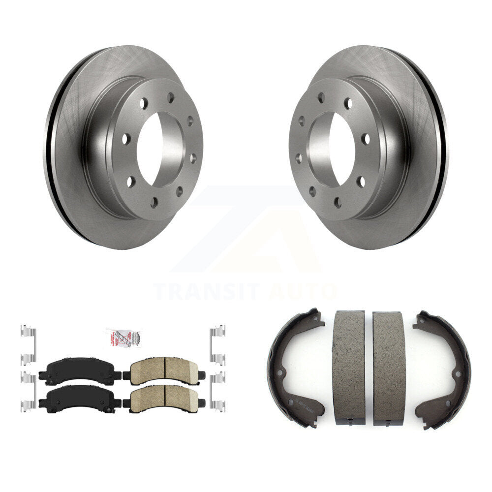 Rear Disc Rotors Ceramic Pads Parking Shoes Kit For 2008-2012 GMC Savana 3500 Cutaway Van K8A-108122