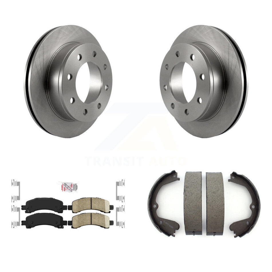 Rear Disc Rotors Ceramic Pads Parking Shoes Kit For 2008-2012 GMC Savana 3500 Cutaway Van K8A-108122