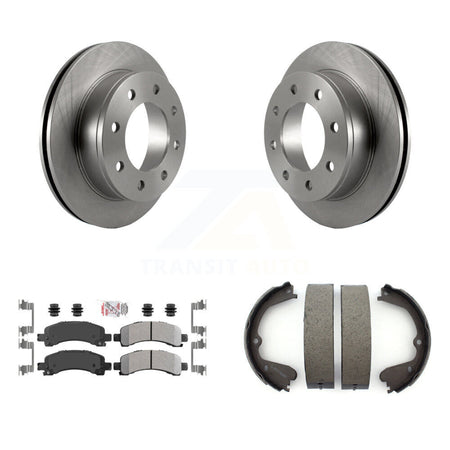 Rear Disc Rotors Semi-Metallic Pads And Parking Shoes Kit For GMC Savana 3500 Cutaway Van K8A-108124