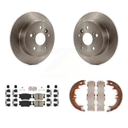 Rear Disc Rotors Ceramic Pads Parking Brake Shoes Kit For Toyota Camry Lexus ES350 Avalon K8A-108126