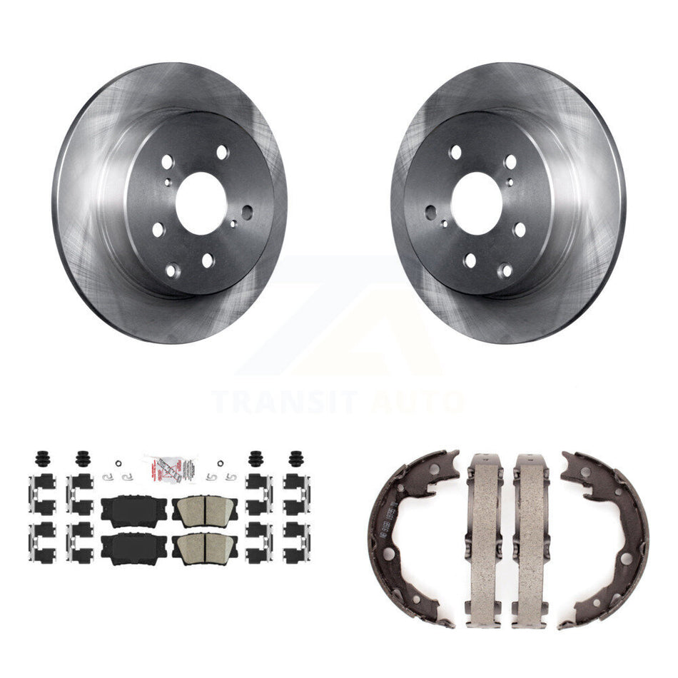 Rear Disc Rotors Ceramic Pads And Parking Brake Shoes Kit For Toyota RAV4 Lexus HS250h K8A-108130