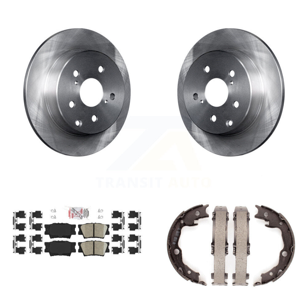 Rear Disc Rotors Ceramic Pads And Parking Brake Shoes Kit For Toyota RAV4 Lexus HS250h K8A-108131