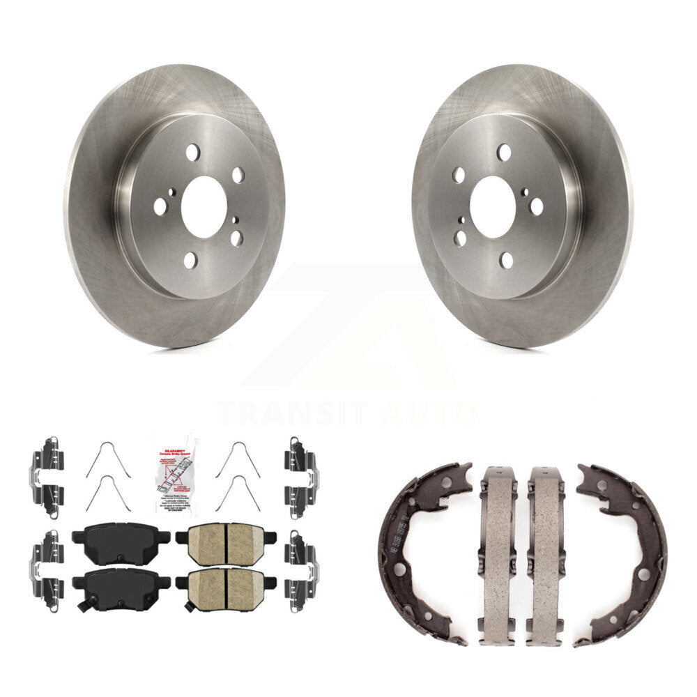 Rear Disc Rotors Ceramic Pads And Parking Brake Shoes Kit For Toyota Matrix Pontiac Vibe K8A-108135