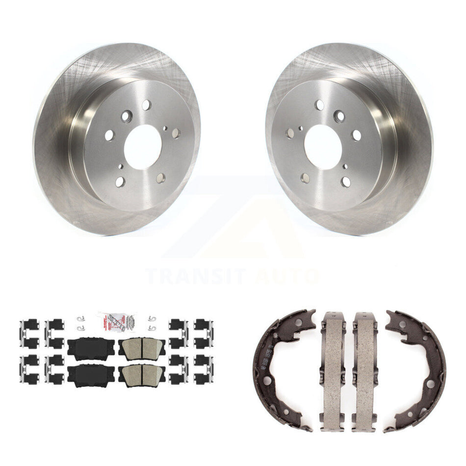 Rear Disc Rotors Ceramic Pads And Parking Brake Shoes Kit For Toyota Camry K8A-108140