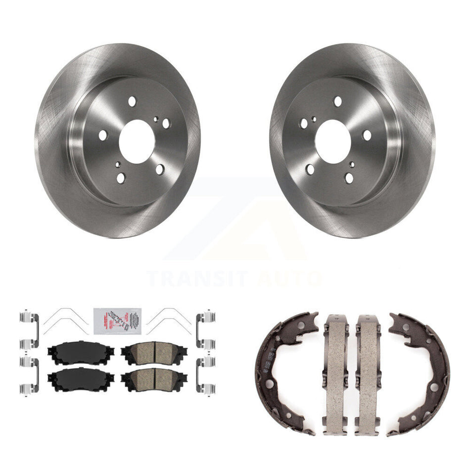 Rear Disc Rotors Ceramic Pads And Parking Brake Shoes Kit For Toyota Camry RAV4 K8A-108141