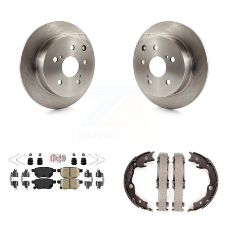 Rear Disc Rotors Ceramic Pads And Parking Brake Shoes Kit For 2010 Toyota Matrix XRS K8A-108143