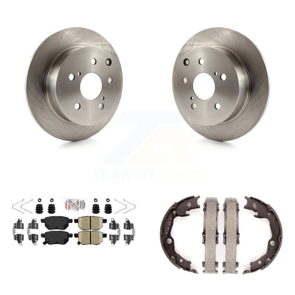 Rear Disc Rotors Ceramic Pads And Parking Brake Shoes Kit For 2010 Toyota Matrix XRS K8A-108143