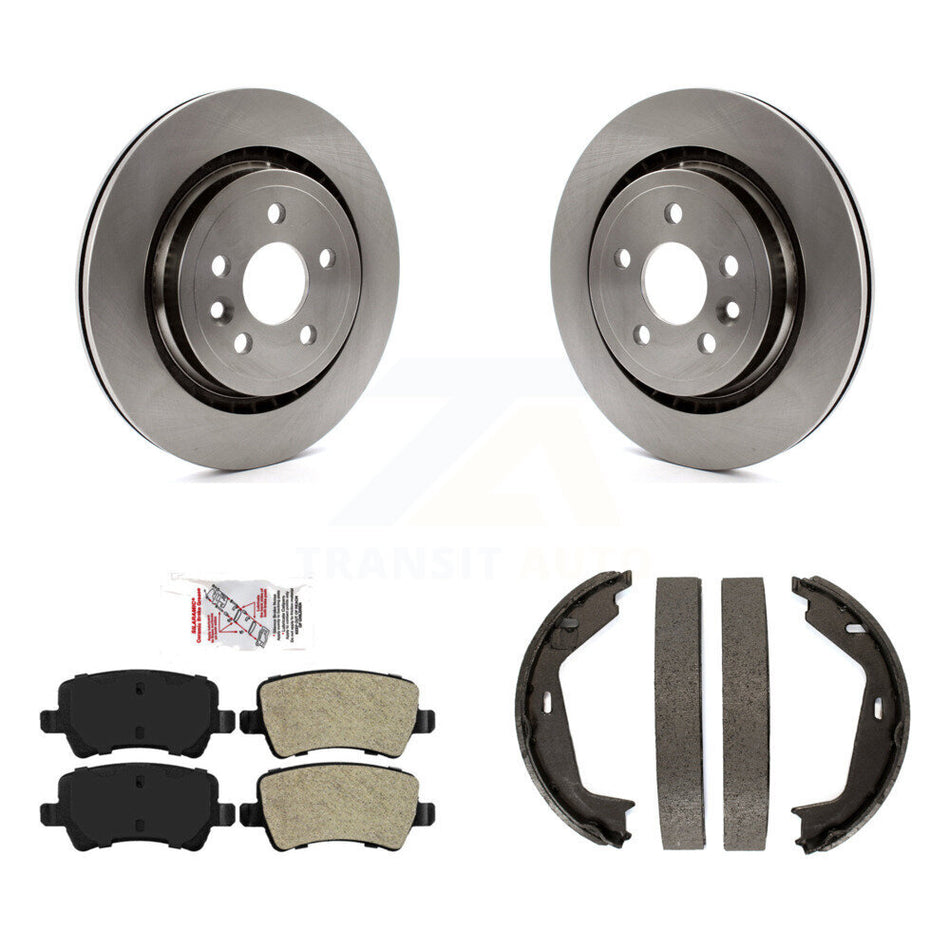 Rear Disc Rotors Semi-Metallic Pads Parking Shoes Kit For Volvo S80 AWD With Vented Rotor K8A-108149