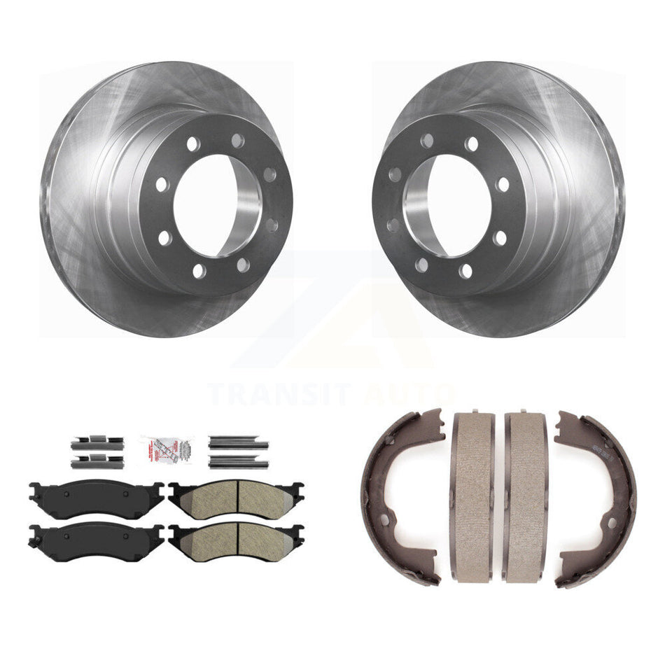 Rear Disc Rotors Semi-Metallic Pads And Parking Brake Shoes Kit For Dodge Ram 1500 K8A-108167