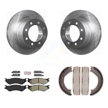 Rear Disc Rotors Semi-Metallic Pads And Parking Brake Shoes Kit For Dodge Ram 1500 K8A-108173