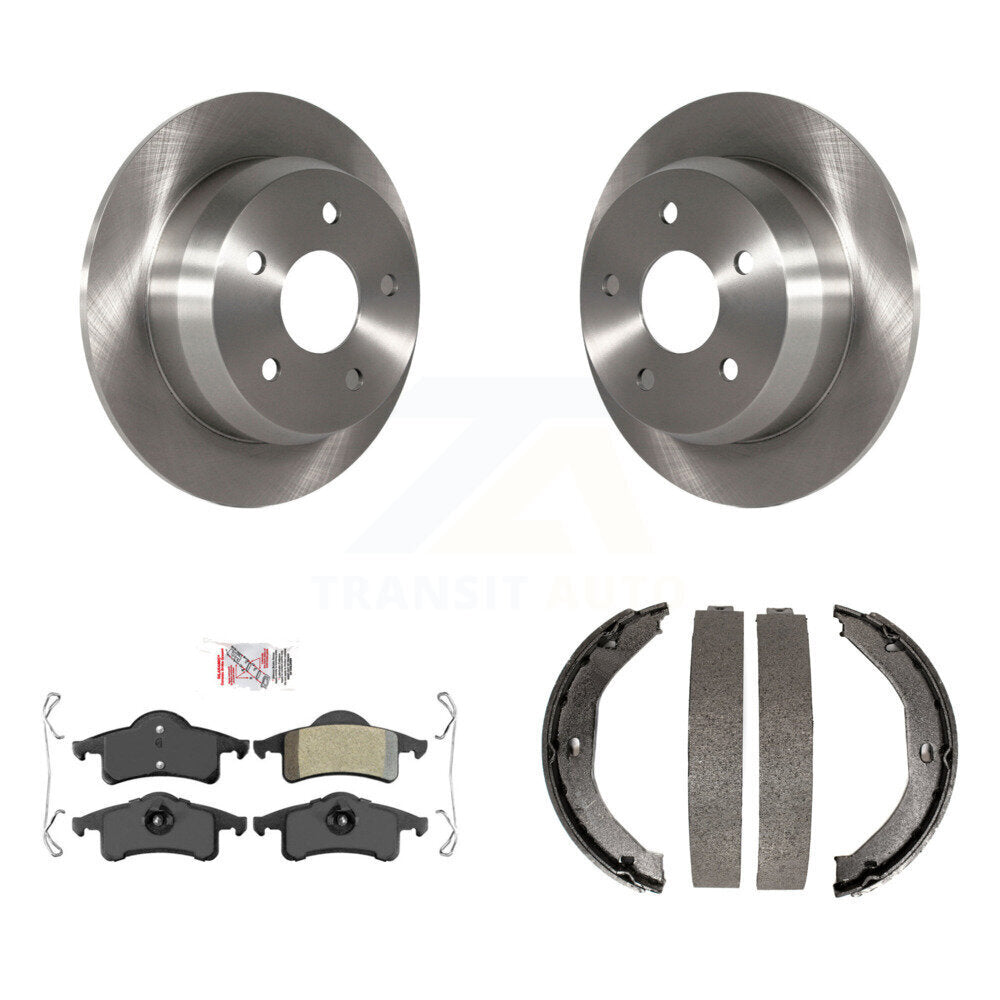 Rear Disc Rotors Semi-Metallic Pads & Parking Shoes Kit For 1999-2004 Jeep Grand Cherokee K8A-108177
