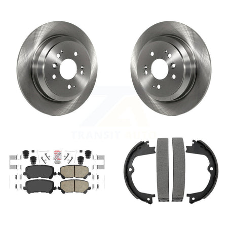Rear Disc Rotors Ceramic Pads Parking Brake Shoes Kit For Honda Pilot Ridgeline Passport K8A-108180