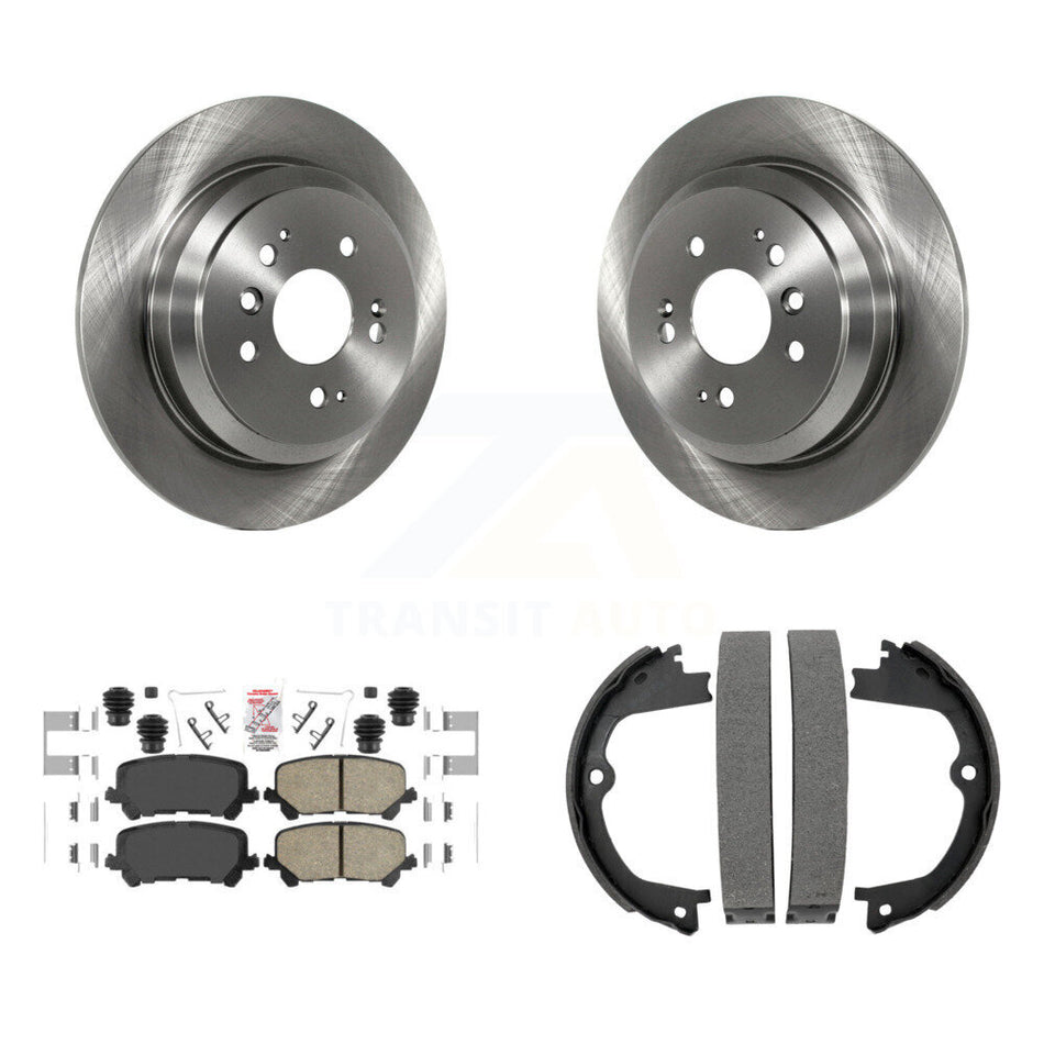 Rear Disc Rotors Ceramic Pads Parking Brake Shoes Kit For Honda Pilot Ridgeline Passport K8A-108180