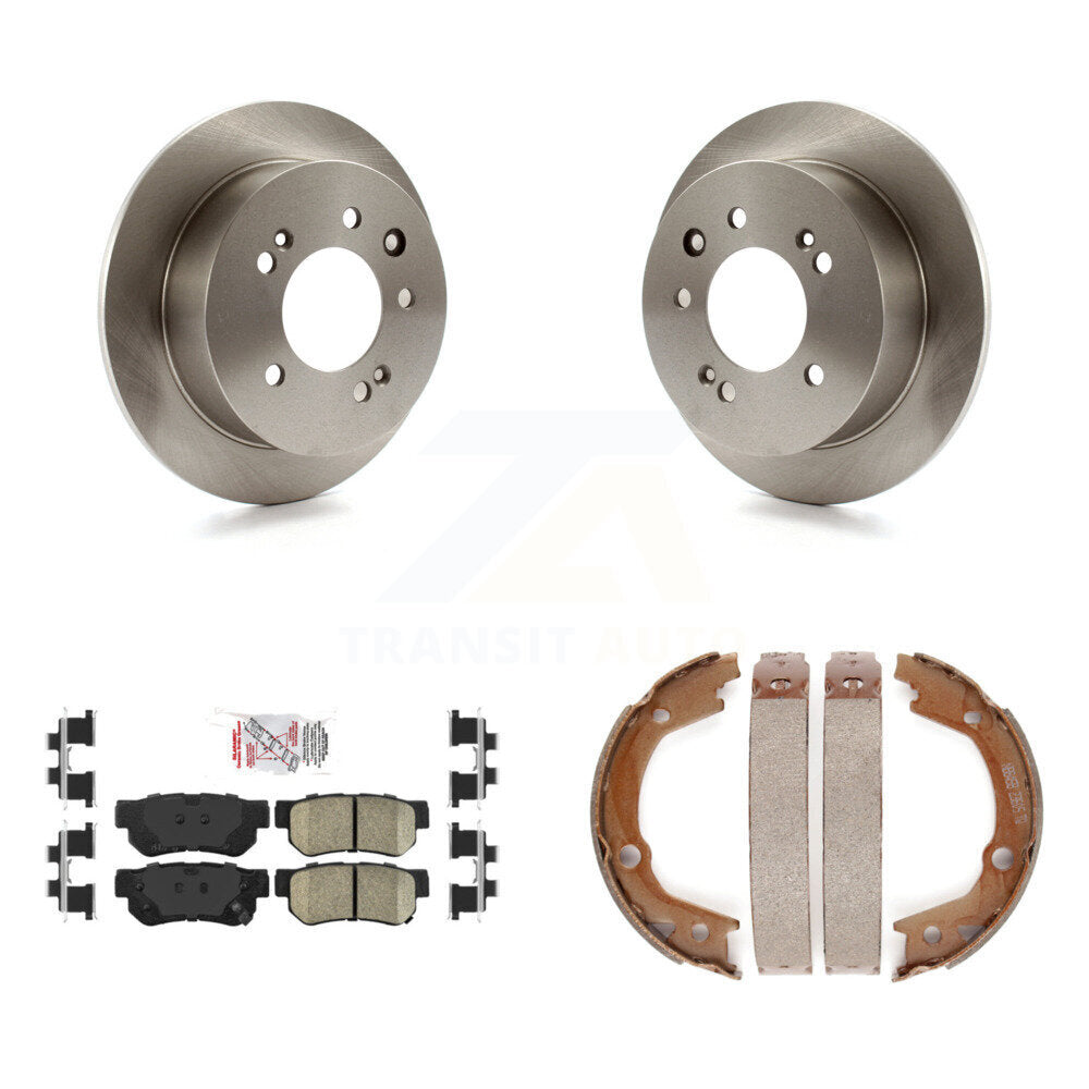 Rear Disc Rotors Ceramic Pads And Parking Brake Shoes Kit For Hyundai Elantra K8A-108195