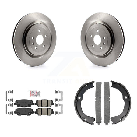 Rear Disc Rotors Ceramic Pads And Parking Shoes Kit For 2015 Cadillac CTS Coupe with 6.2L K8A-108212