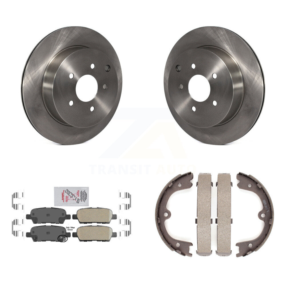 Rear Disc Rotors Ceramic Pads Parking Shoes Kit For Nissan Murano INFINITI Pathfinder Q50 K8A-108213