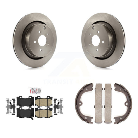 Rear Disc Rotors Ceramic Pads & Parking Shoes Kit For INFINITI Q50 M37 FX50 QX70 M56 Q70 K8A-108214