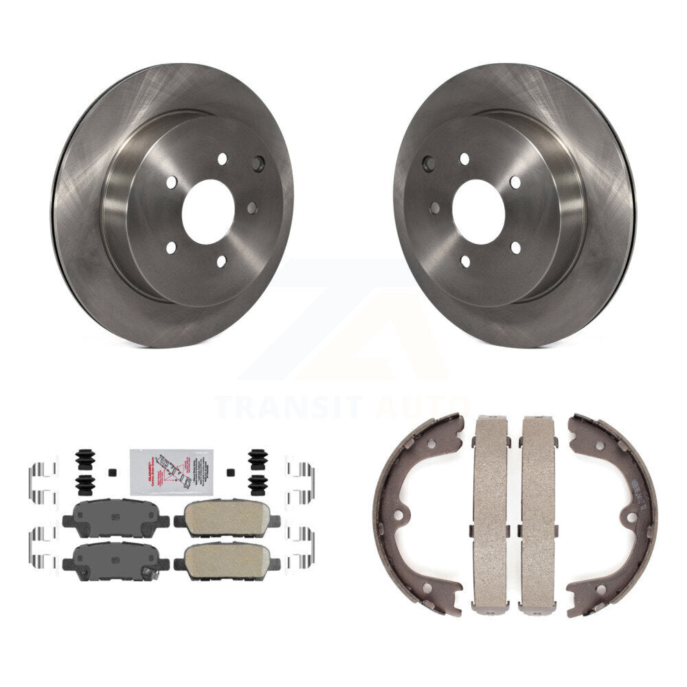 Rear Disc Rotors Ceramic Pads Parking Shoes Kit For Nissan Murano INFINITI Pathfinder Q50 K8A-108215