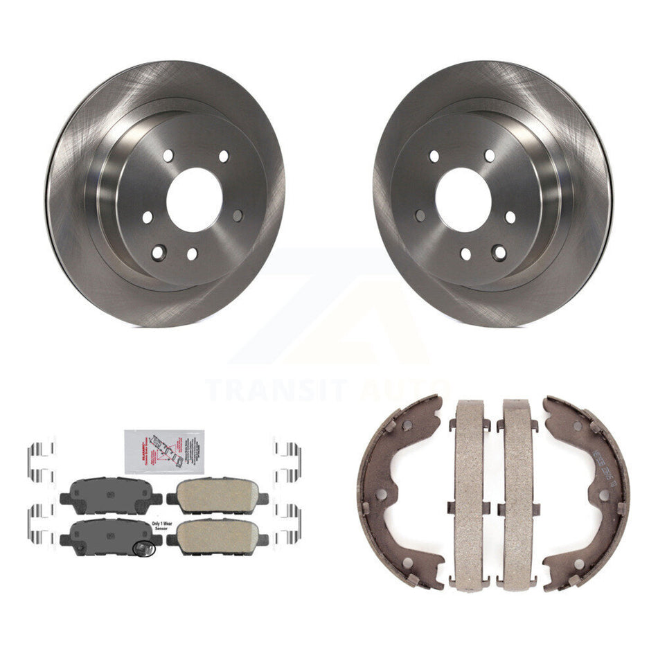 Rear Disc Rotors Ceramic Pads And Parking Brake Shoes Kit For INFINITI G35 Nissan 350Z K8A-108222