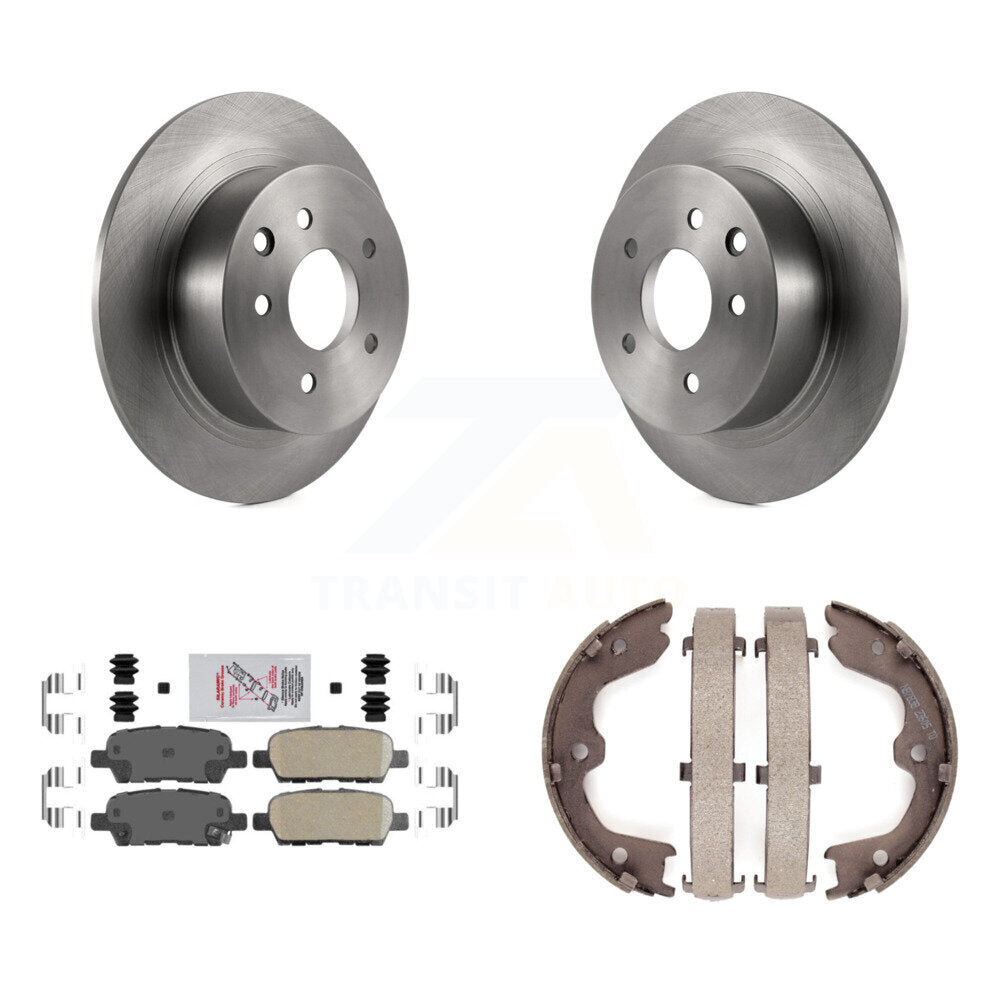 Rear Disc Rotors Ceramic Pads And Parking Brake Shoes Kit For Nissan Altima Maxima K8A-108226