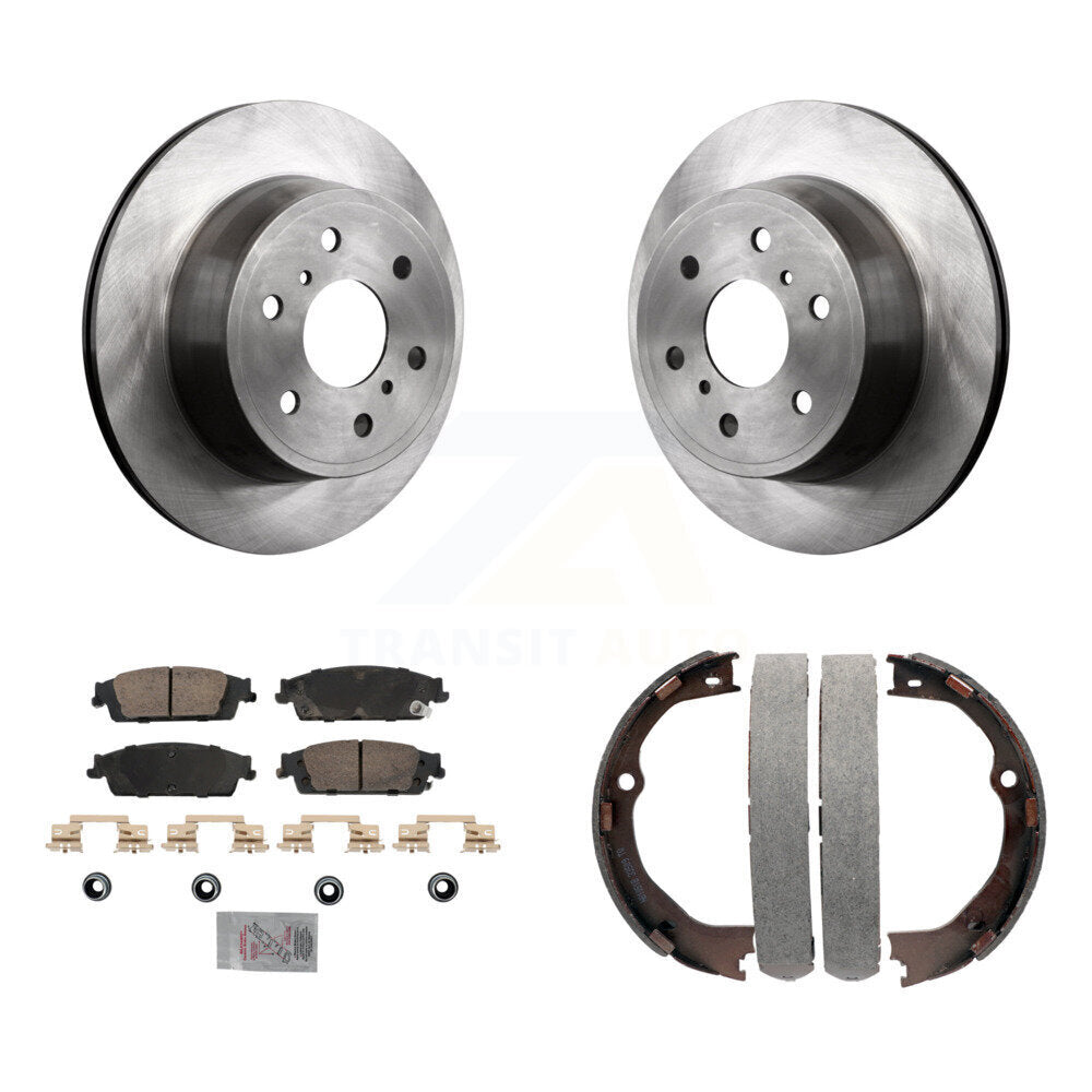 Rear Disc Rotors Ceramic Pads & Parking Shoes Kit For GMC Chevrolet Sierra 1500 Silverado K8A-108236