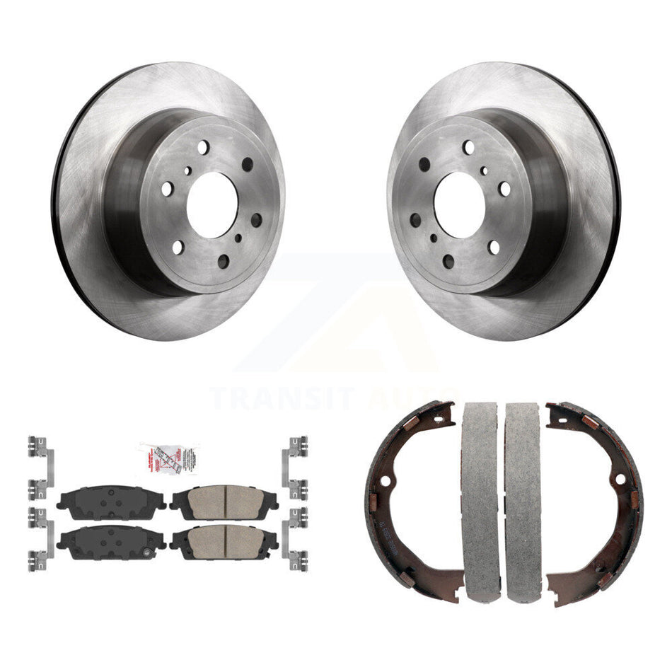 Rear Disc Rotors Ceramic Pads & Parking Shoes Kit For GMC Chevrolet Sierra 1500 Silverado K8A-108237