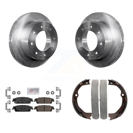 Rear Disc Rotors Semi-Metallic Pads And Parking Brake Shoes Kit For Chevrolet Suburban K8A-108238