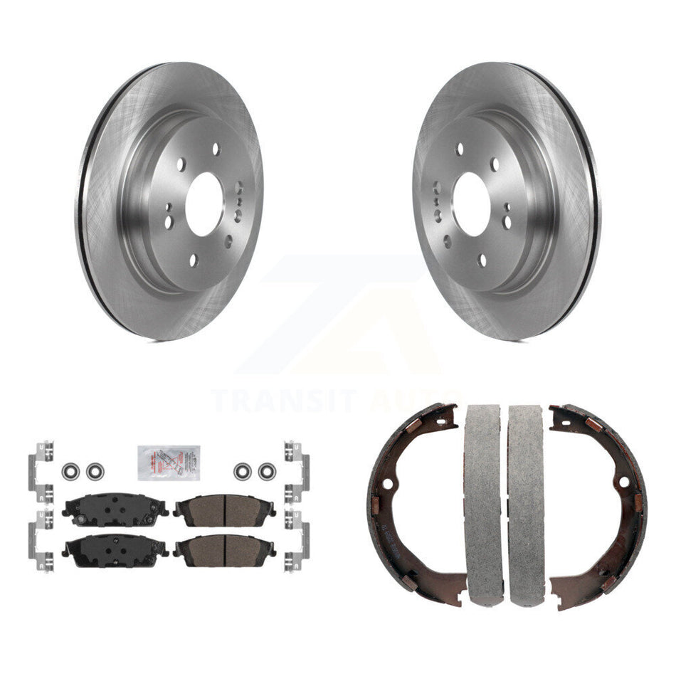 Rear Disc Rotors Semi-Metallic Pads Parking Shoes Kit For Chevrolet Silverado 1500 LD GMC K8A-108241