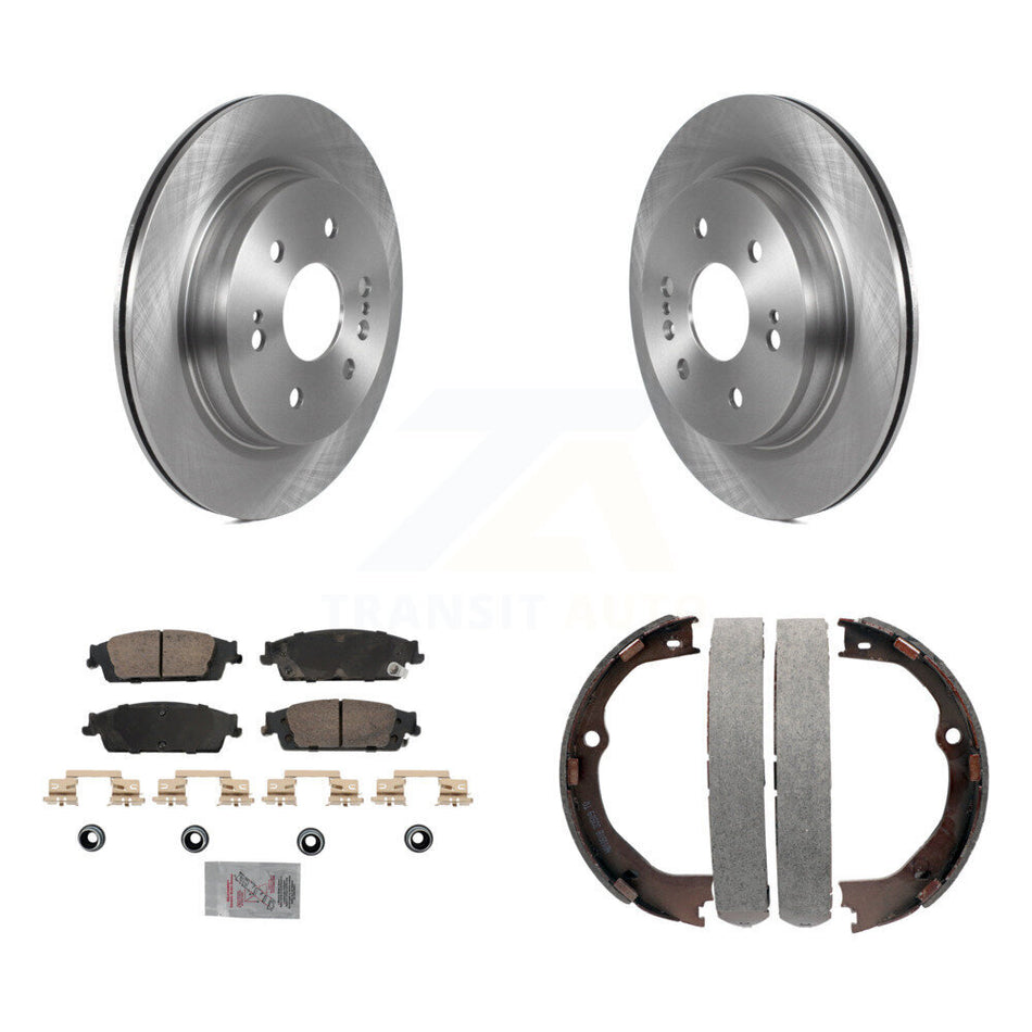 Rear Disc Rotors Ceramic Pads Parking Shoes Kit For 2019 Chevrolet Silverado 1500 LD GMC K8A-108242