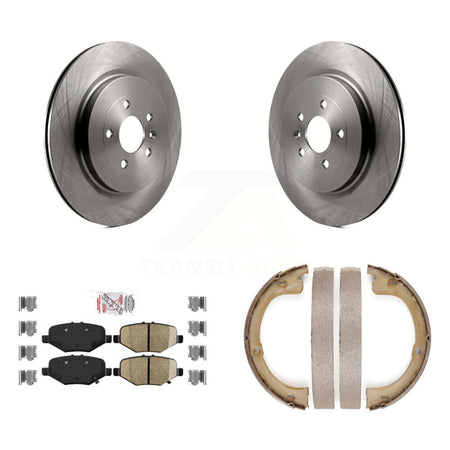 Rear Disc Rotors Ceramic Pads And Parking Brake Shoes Kit For Lincoln MKT K8A-108244