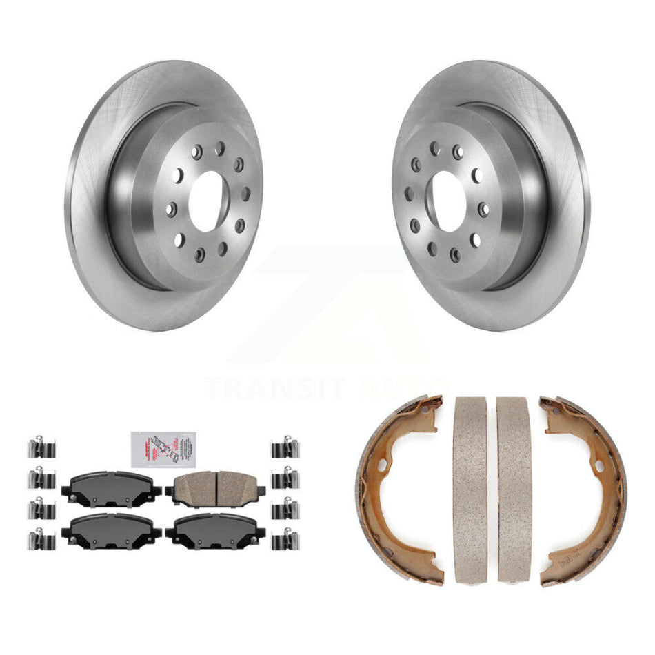 Rear Disc Rotors Ceramic Pads & Parking Brake Shoes Kit For 2018-2020 Jeep Wrangler Sport K8A-108248