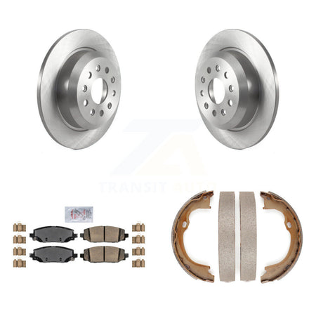 Rear Disc Rotors Ceramic Pads Parking Brake Shoes Kit For 2018-2020 Jeep Wrangler Rubicon K8A-108249