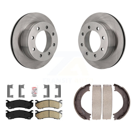 Rear Disc Rotors Ceramic Pads Parking Shoes Kit For Chevrolet GMC Silverado 2500 HD 3500 K8A-108252