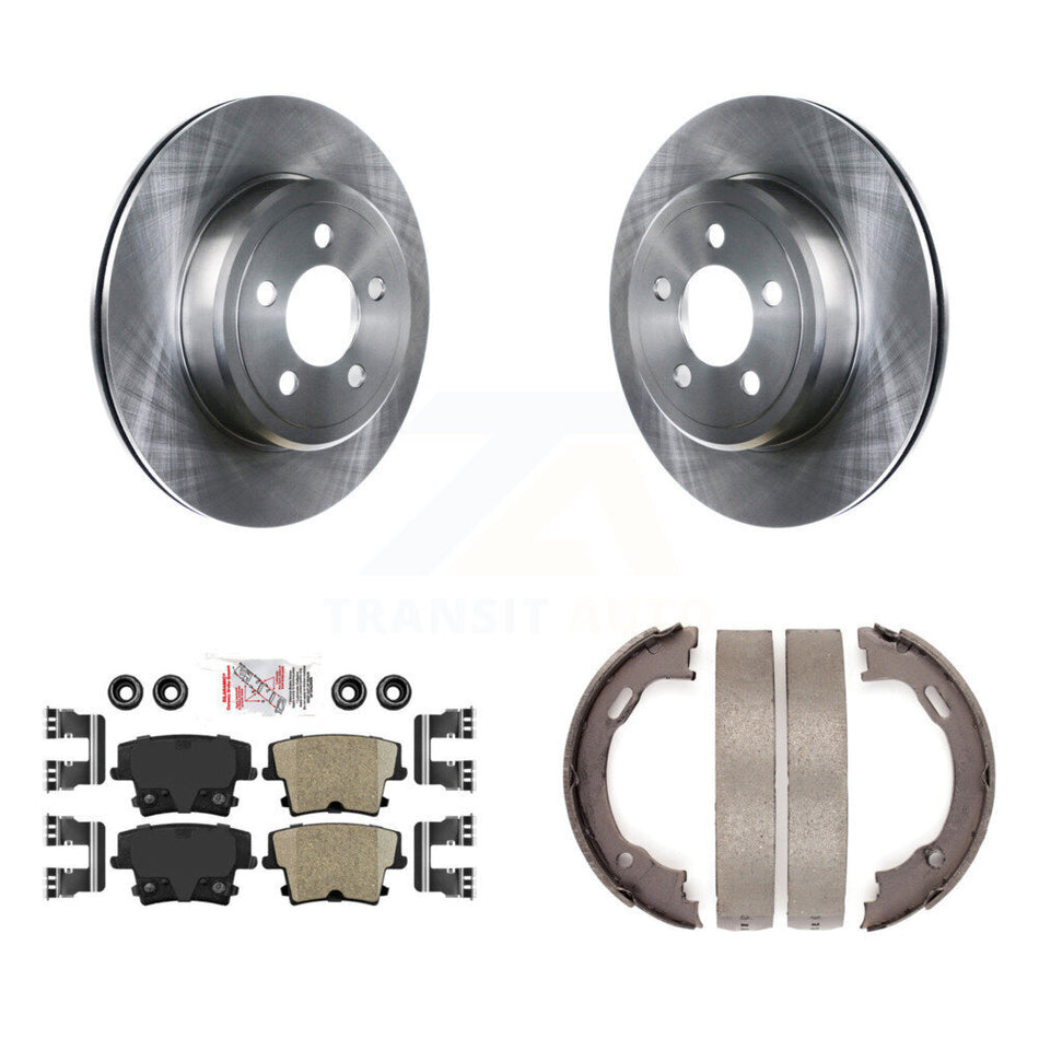 Rear Disc Rotors Ceramic Pads Parking Shoes Kit For Dodge Chrysler 300 Charger Challenger K8A-108272