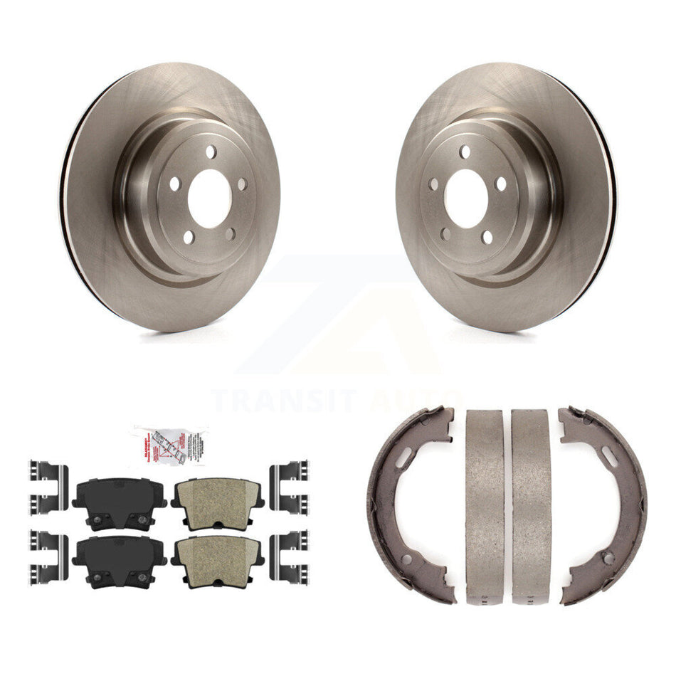 Rear Disc Rotors Ceramic Pads And Parking Brake Shoes Kit For Dodge Charger Magnum K8A-108276