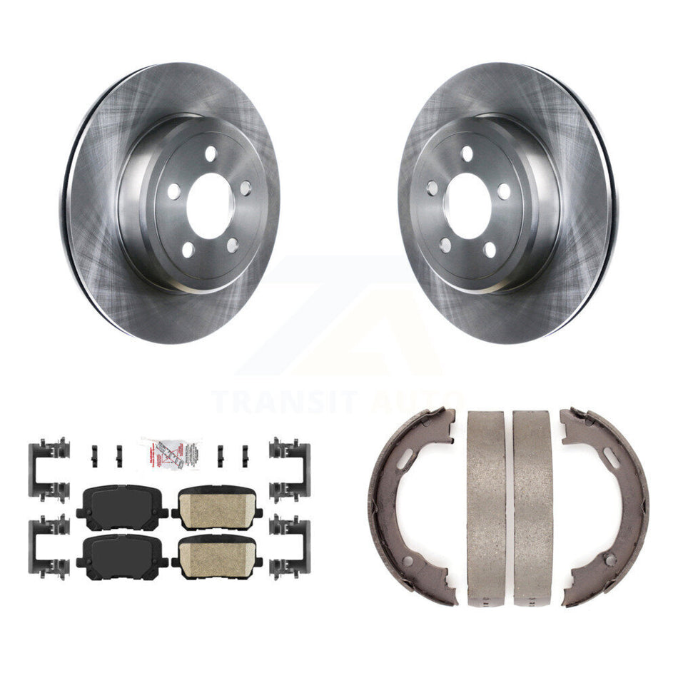 Rear Disc Rotors Ceramic Pads & Parking Shoes Kit For Dodge Charger Pursuit with RWD 5.7L K8A-108278