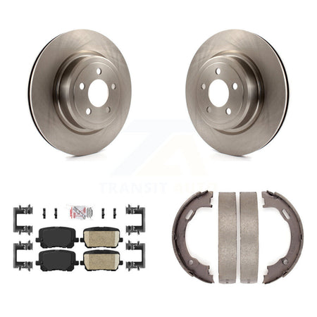Rear Disc Rotors Ceramic Pads And Parking Brake Shoes Kit For Dodge Charger K8A-108279