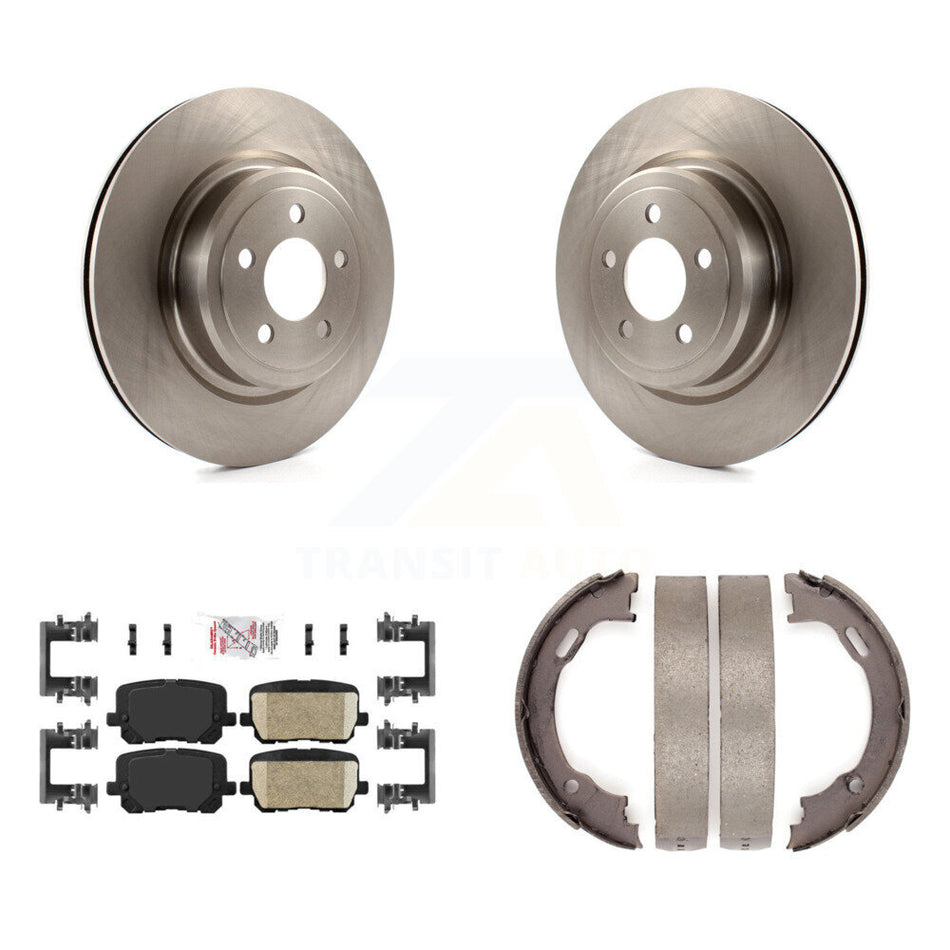 Rear Disc Rotors Ceramic Pads And Parking Brake Shoes Kit For Dodge Charger K8A-108279